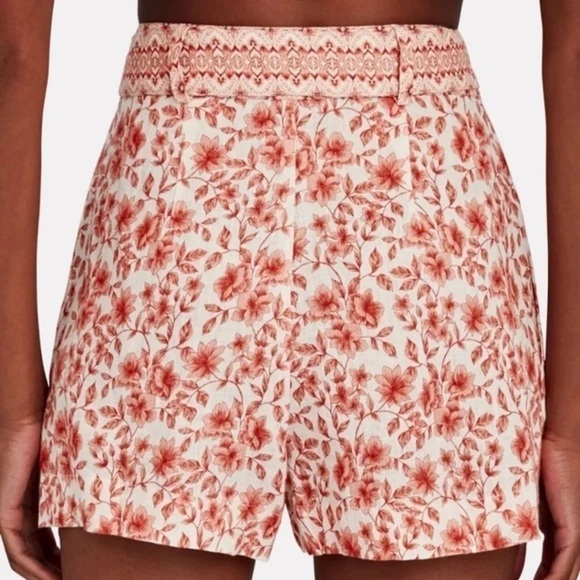 Intermix - Maya high waist coral linen shorts - Picture 2 of 8